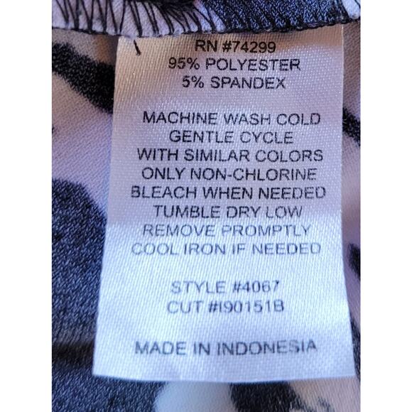 En Focus Studio Zebra Graphic Midi Dress 10 Indie Career Stretch Layered Hem - Picture 7 of 7